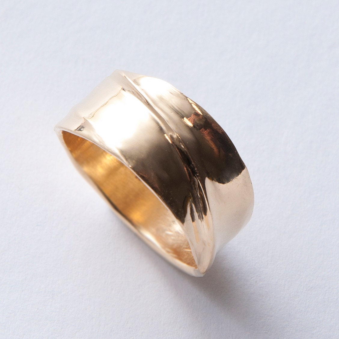 Waves No.1 - 14K Gold Ring , Antique Ring , Filigree Ring , Wedding Band , Mens Band