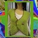 Shrugs Boleros Vests , Handmade Shrugs And Boleros , Vest , Hot Green With Brown Trim In Funky & Colorful 100% Cotton