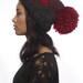 FREE SHIPPING - LOVE knit hat with Extra Large Pom Pom