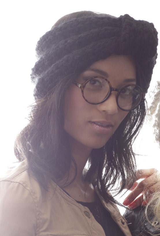 Ebony Half Turban Earwarmer