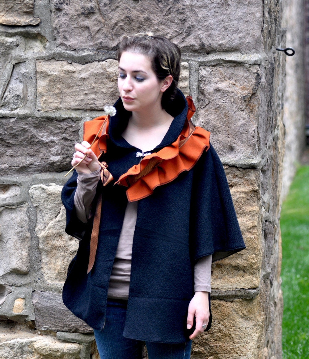 Scarf - Pumpkin Neck Ruff - Orange Wool