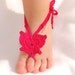 Baby Butterfly Barefoot sandals, Baby shoes, Hot Pink, Fuchsia, Magenta