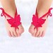 Baby Butterfly Barefoot sandals, Baby shoes, Hot Pink, Fuchsia, Magenta
