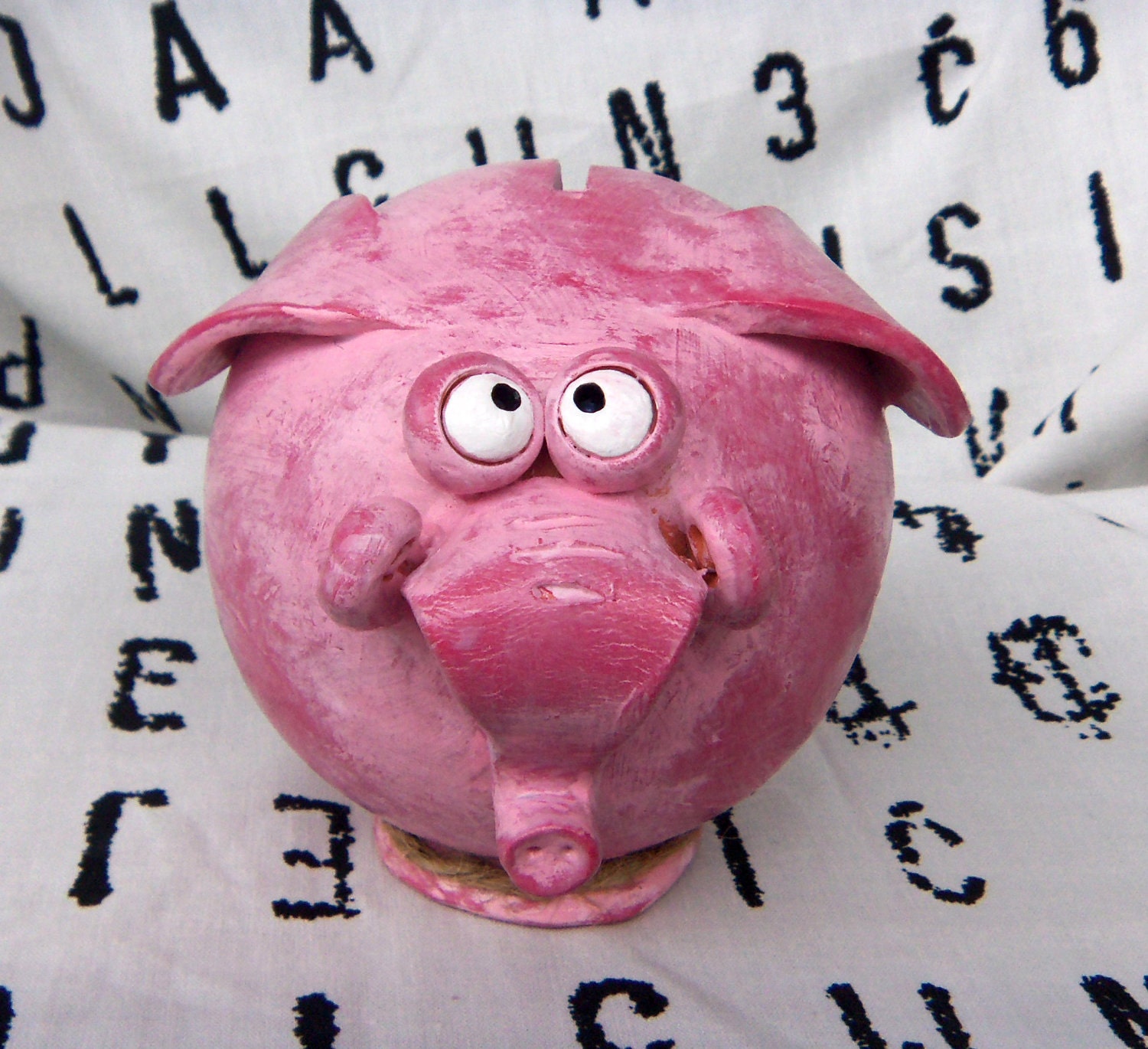 Pink Elephant Shaped Piggy Bank Handmade OOAK