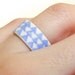 Porcelain Jewelry - Blue Triangles Wide Band Ceramic Ring