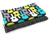 Baby Boy Guitar Burp Cloths, Groovy Guitars by Michael Miller Coordinating Set of 2 with Terry Cloth
