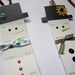 Snowman Christmas Tree Ornaments, Gift Tag, Upcycled Paint Chips, Set of 4