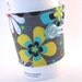 Reusable Coffee Sleeve Floral Grey Aqua Blue for Woman Coffee Cozy