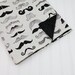 Mustache Baby Blanket Where's My Stache with Black Minky, Moustache