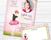 Ballerina Birthday Invitation And Thank You Note - Tiny Dancer, Pink Il_170x135