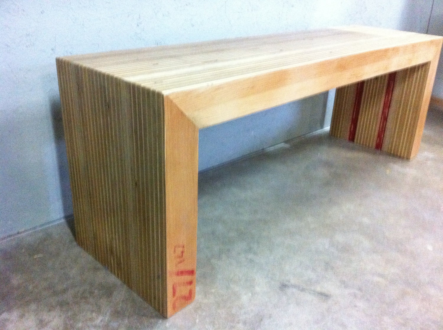 Items similar to 27/147 - recycled plywood bench on Etsy