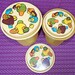 Vintage MUSHROOMS 70's RUBBERMAID Canister Set of 3 storage containers mushroom