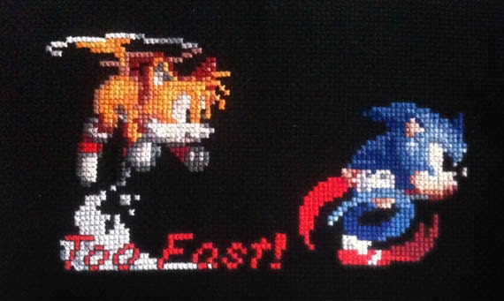 Sonic & Tails, Too Fast - PDF Cross Stitch Pattern