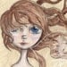 Girl Portrait -  Big Eye Ar t- Water Color - Big Eye Art - Origina l- tree - tree girl