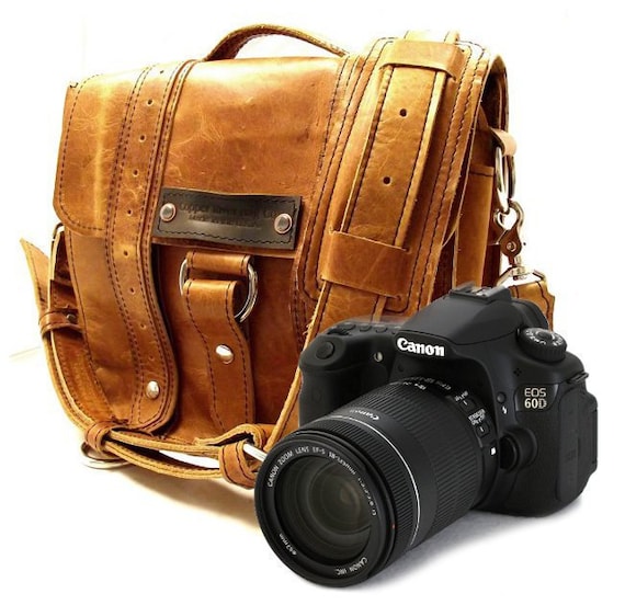 Camera Safari Bag - Serengeti - Full Grain Leather - Medium Padded Camera Insert - Hand Crafted - Made in the U.S.A. - Water Resistant