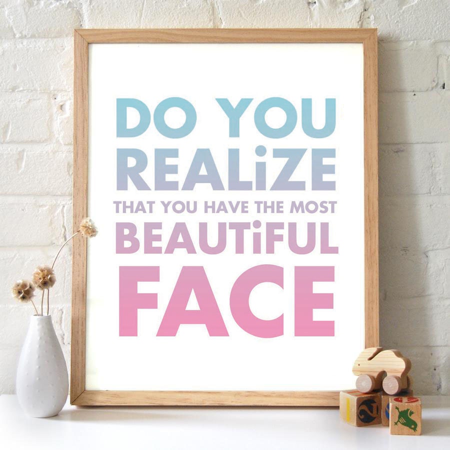 11x14 Flaming Lips. Do You Realize. Rainbow. Typography Print. Beautiful Face - 130