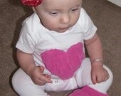 Light Pink Rumba Ruffled Heart Onesie Size 3-6 Months
