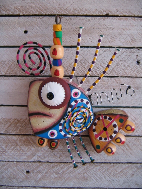 Twisted Fish 128 - Found Object Wall Art by Fig Jam Studio