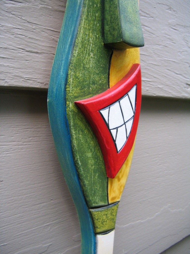 Jazz Man 4, Original Wood Carving, Wall Art, by Fig Jam Studio