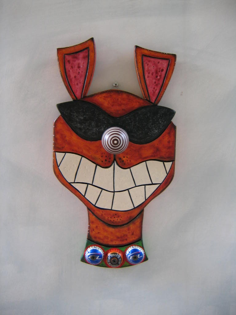 Bad Dog 2 - Original Wall Art, Wood Carving, by Fig Jam Studio
