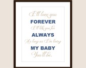 I'll Love You Forever - Customizable 8x10 Print in Many Colors