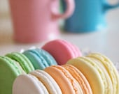 Afternoon Tea and Pastel French Macaron - 8x10 Fine Art Food Photography.