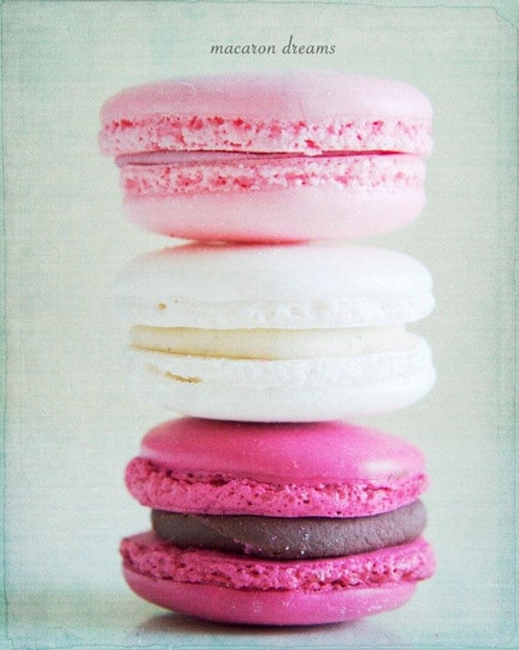 Macaron Dreams - 8x10 Fine Art Photograph, macaron, macaroon, pink, biscuit, cookie, sweet, blue, paris, patisserie, french