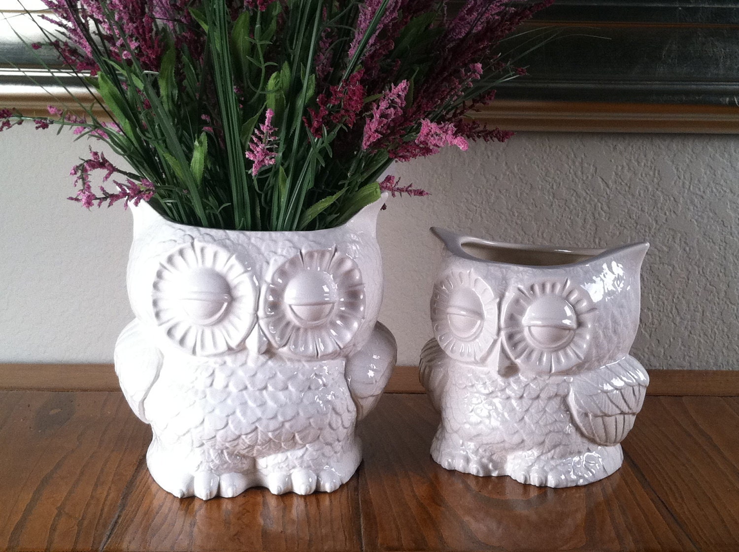 Vintage Ceramic Owl Planter, Small