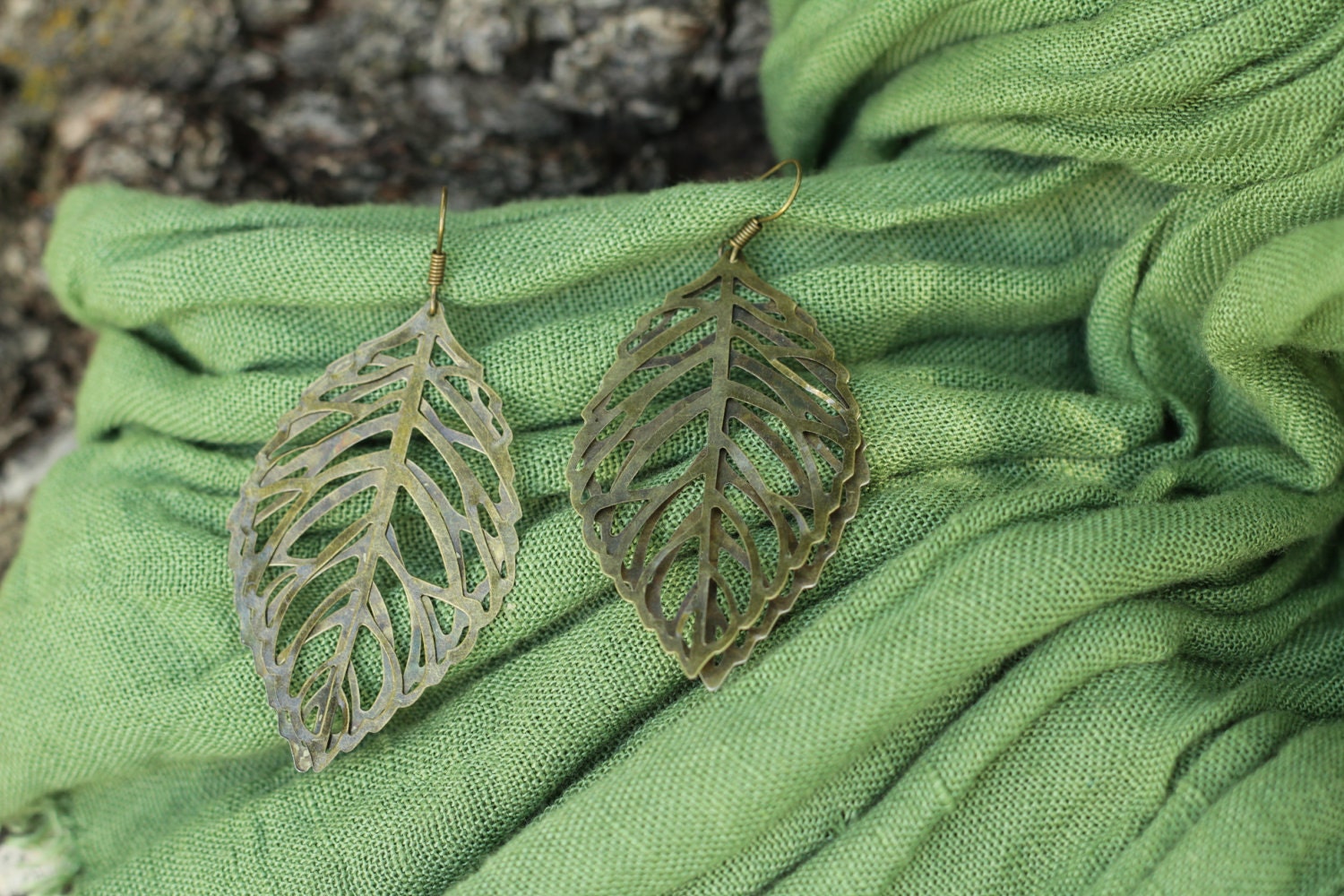 My Antique Bronze Leaf Earrings