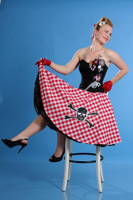 Rockabilly corset with Checked skirt