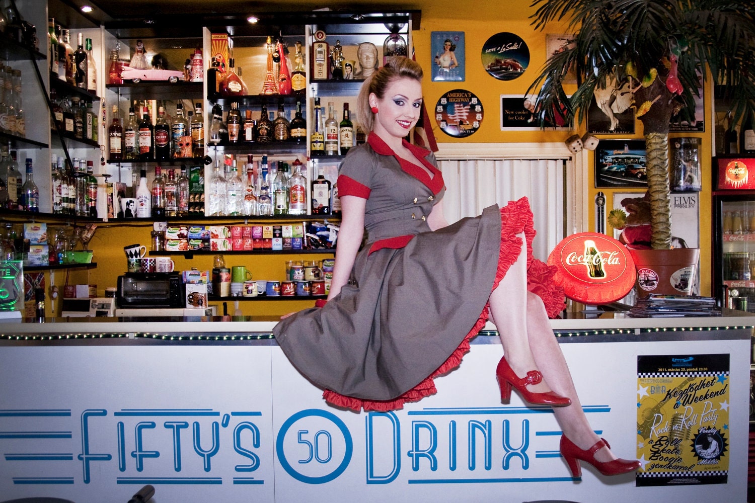 Rockabilly Military Lady dress with hat