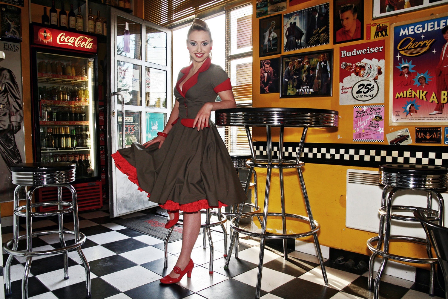 Rockabilly Military Lady dress with hat