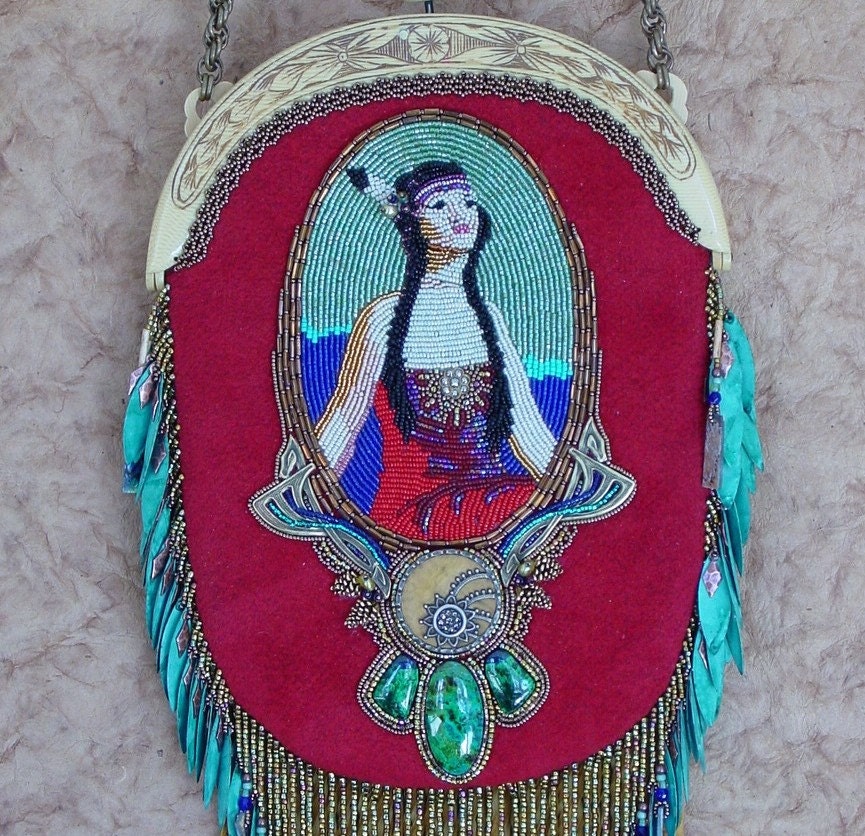 ON SALE  Indian Princess Beaded Handbag