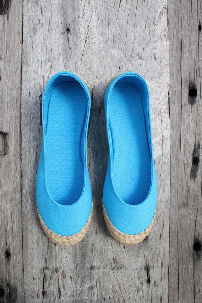 Turquoise Ballet Flat Espadrilles - Available in 6, 8, 9 US Sizing / 36, 38.5, 40 EUR Sizing