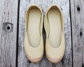 Beige Ballet Flat Espadrilles - Available in 6, 7, 9 US Sizing / 36, 37.5, 40 EUR Sizing