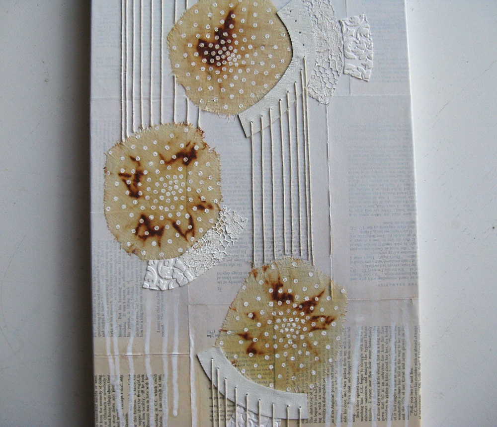abstract painting.  mixed media original.  heart strings and stomach butterflies.