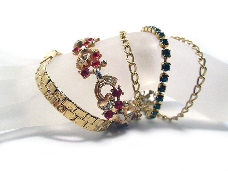 Vintage Link Bracelet Trio - ca. 1960s to 1980s