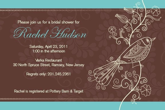 SONGBIRD WHIMSY Bridal Shower Party Event Printable Invitation Il_570xn