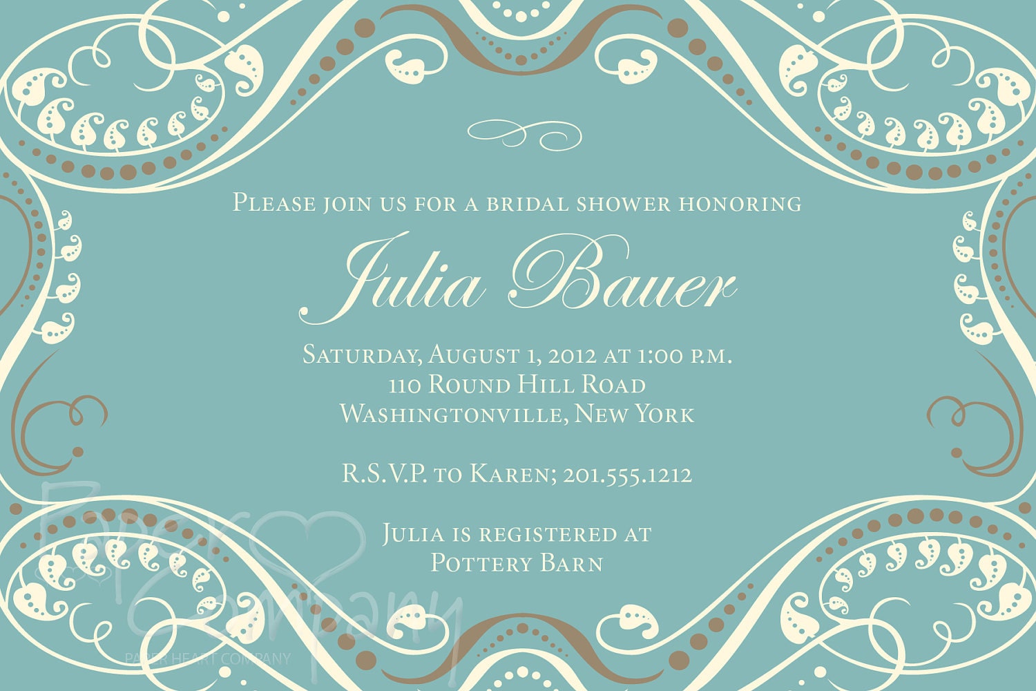 WHIMSICAL DREAM Custom Shower Invitation/Bridal Shower Invitation/Baby Shower Invitation/Party Event Digital Design - DIY You Print Il_570xn