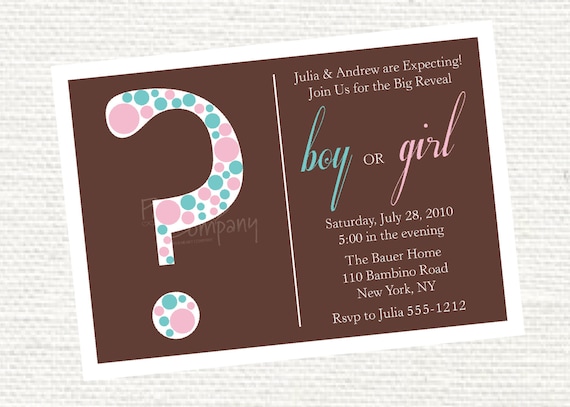 SURPRISE Baby Gender Reveal Party Invitation Printable diy Customizable Il_570xn