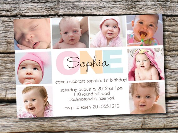 BOLD BIRTHDAY First Birthday Party Event Printable Invitation/One Year Old/Boy/Girl - You Print Il_570xn
