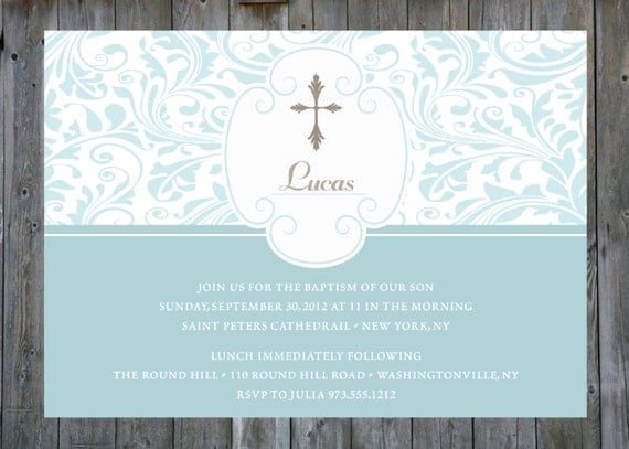 PALM CROSS Custom Baptism Invitation/Christening Invitation/Communion Invitation- You Print Il_570xn