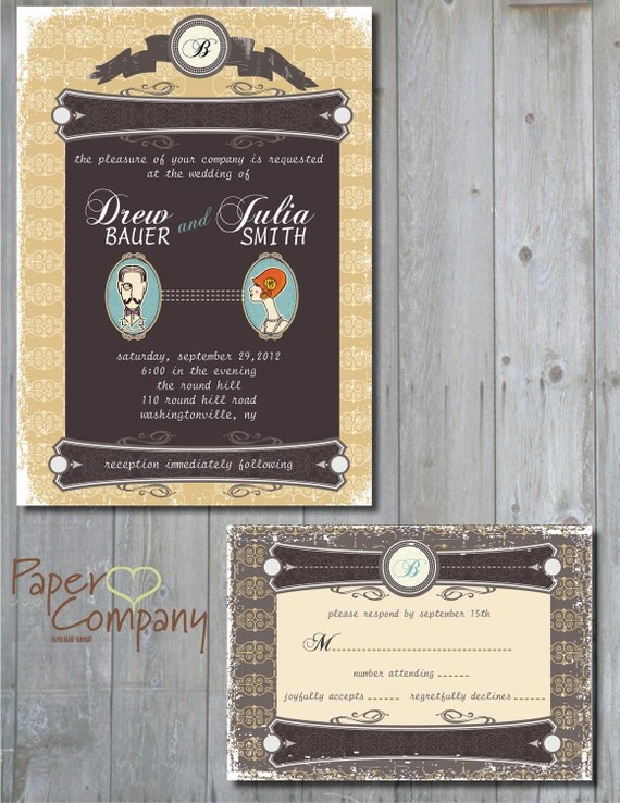 PRINTED WITH ENVELOPES - Modern Cameo - Wedding Save the Date/Invitation/Response Card/Reception Card/Menu/Table Numbers/Thank You Card Il_570xn