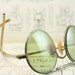 Vintage 1930s Sunglasses - Green Glass Lenses - Wraparound Earpieces