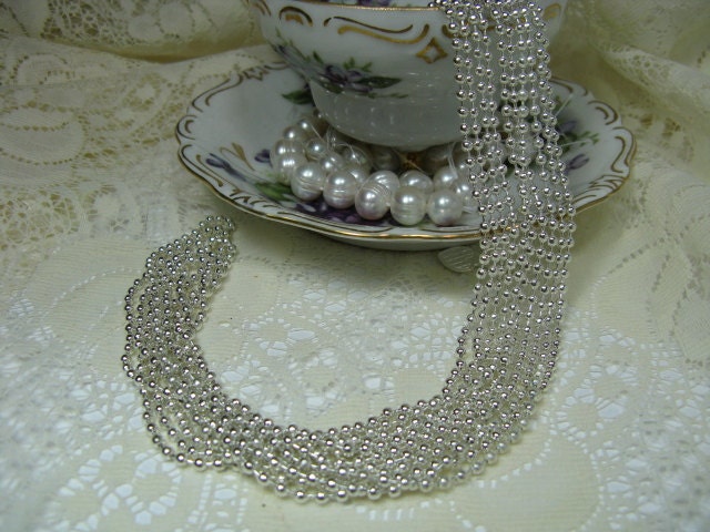 Silver Plated Ball Chain Necklaces 24" length