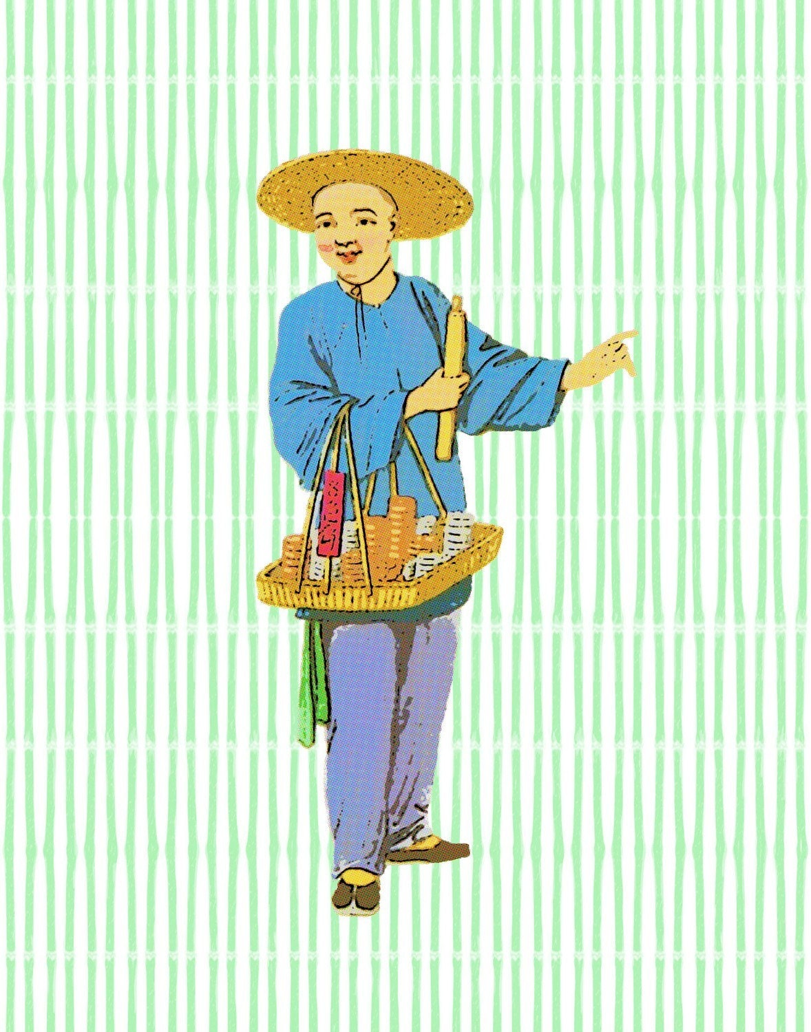 The Merchant on Green 11x14 Giclee