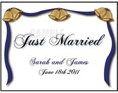 Just Married Car Sign - Personalized - Wedding Bells