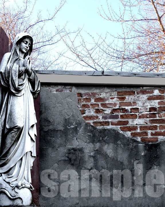 Gothic Virgin Mary Photo fine art Print 8 X 10 statue