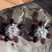Royal Purple Funky Wire Wrapped Silver Beaded Flower Daisy Elegant Feminine Earrings