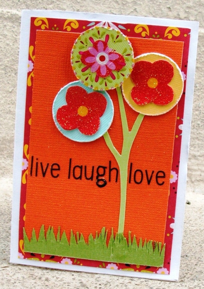 Mini scrapbook album accordion fold orange flowers